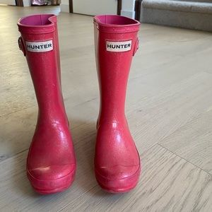Hunter Original Giant Glitter Wellington big kid boots